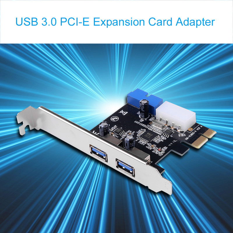 2 θύρες USB 3.0 PCI-e Κάρτα επέκτασης PCI express PCIe Προσαρμογέας διανομέα USB 3.0 2 θυρών USB 3 0 PCI e PCIe express 1x