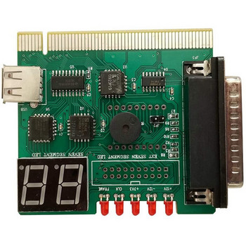 USB PCI компютърен диагностичен анализатор на дънната платка POST карта с 2-цифрен дисплей с код за грешка за тестване и анализ на лаптоп компютър