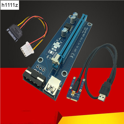 Mini PCIE Riser kártya PCI-E PCI Express 1x-16x USB 3.0 kábel SATA-4 Pin IDE Molex tápegység BTC Miner Machine Bányászathoz