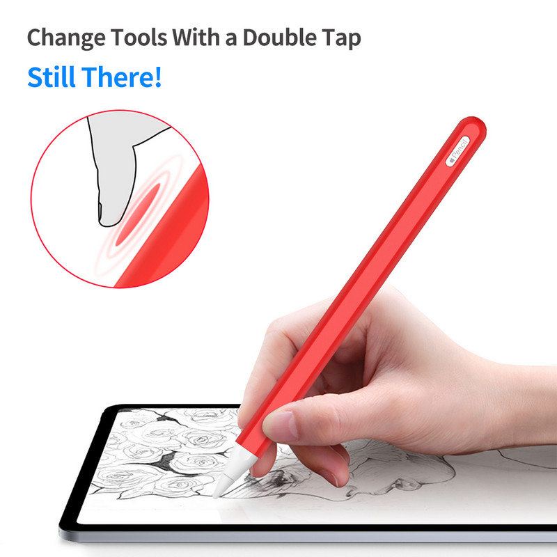Tok Apple Pencil 2. generációhoz Apple Pencil 2 szilikon borító toktartó hüvely iPad 2018 Pro 12,9 11 hüvelykes tollhoz