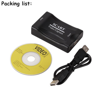 Grwibeou Video Capture Card USB 2.0 Scart Video Grabber Kutija za snimanje za PS4 igre DVD kamkorder Kamera Snimanje Live Streaming