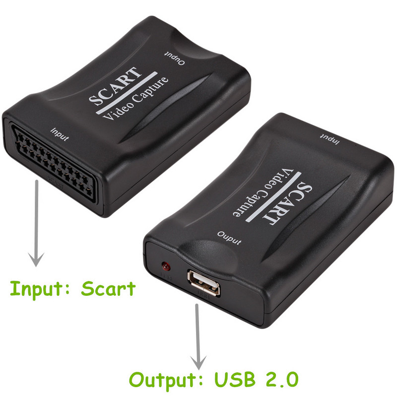 Grwibeou Video Capture Card USB 2.0 Scart Video Grabber Kutija za snimanje za PS4 igre DVD kamkorder Kamera Snimanje Live Streaming