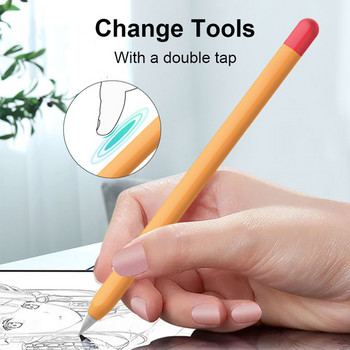 За Apple Pencil 2 Pencil Case Силиконов калъф за Apple 2nd Gen Tablet Touch Stylus Pen Защитен калъф Калъф Преносим мек калъф