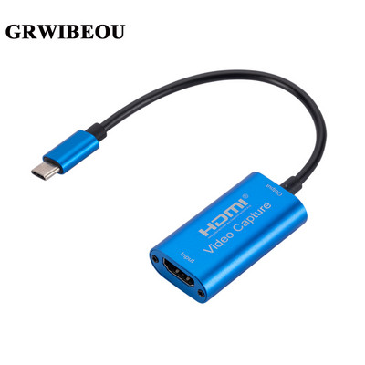 GRWIBEOU-ova nova prijenosna kartica za snimanje video zapisa HD1080P protiv smetnji, snimanje igara Tip C na HDMI kompatibilno PC prijenos uživo