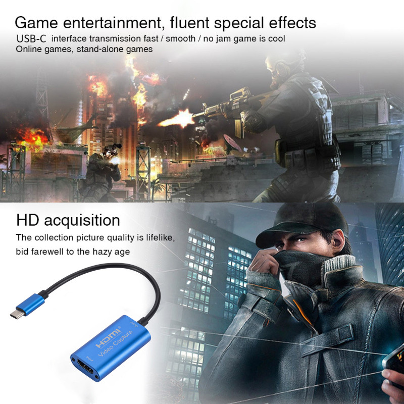 A GRWIBEOU új HD1080P hordozható videórögzítő kártyája interferenciamentes játékrögzítés, C típusú HDMI kompatibilis PC élő adás