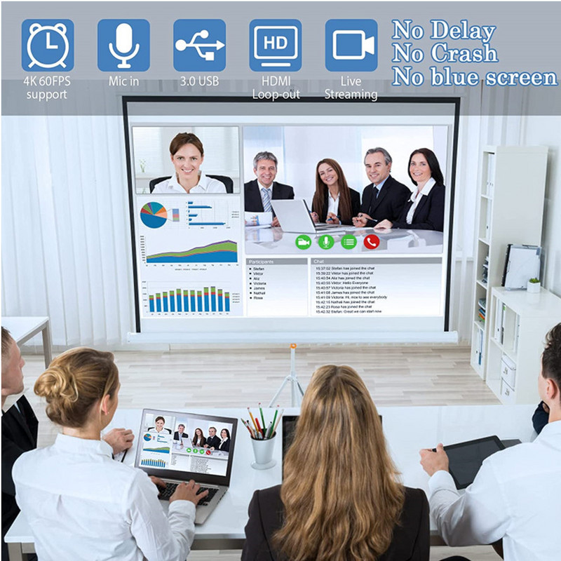 4K video tveršanas kartes sargspraudņa adapteris, ar C tipa USB saderīgs ar HDMI saderīgs Grabber Record Box spēļu kameras ierakstīšanai tiešraides straumēšanai