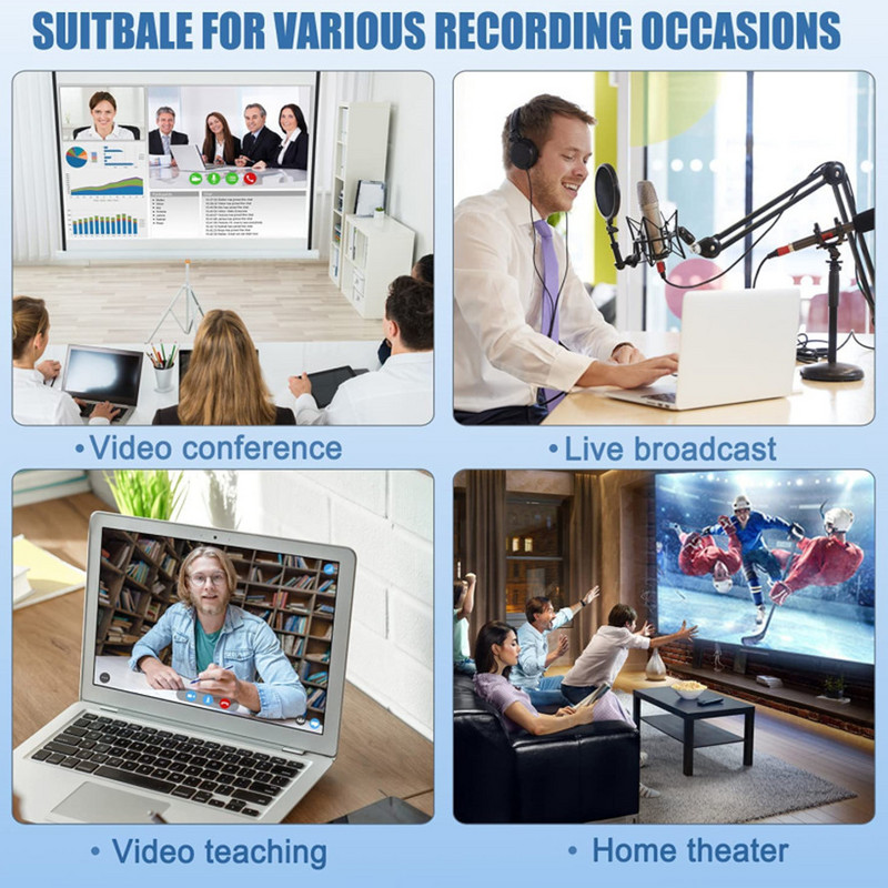 4K video tveršanas kartes sargspraudņa adapteris, ar C tipa USB saderīgs ar HDMI saderīgs Grabber Record Box spēļu kameras ierakstīšanai tiešraides straumēšanai