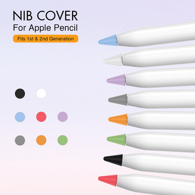 8PC Pencil Tip Cover за Apple Pencil 2nd 1st Generation Mute Silicone Nib Case For Pencil Cover Skin Screen Protector