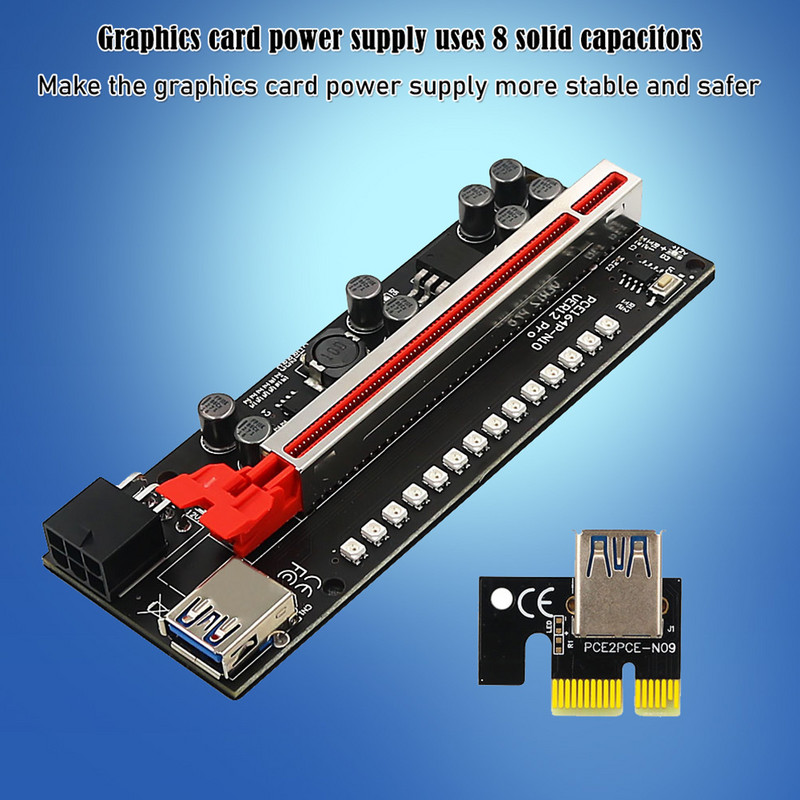 Colorful Riser 012 Pro PCI-E PCIE PCI E PCI Express Card GPU 1X X16 6pin SATA Adaptor Cable Mining Riser pentru placa video