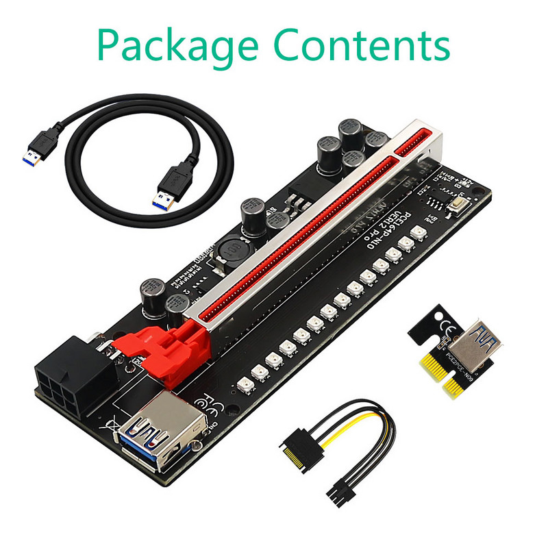 Colorful Riser 012 Pro PCI-E PCIE PCI E PCI Express Card GPU 1X X16 6pin SATA Adaptor Cable Mining Riser pentru placa video