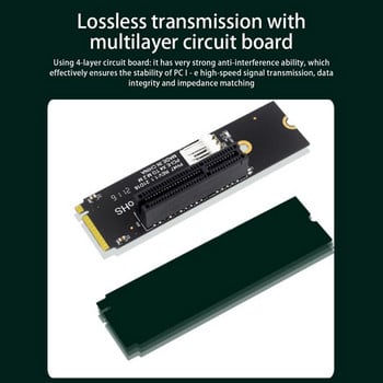 NGFF M.2 към PCI-E 4X Riser Card M2 M Ключ към Pcie X4 адаптер с LED индикатор SATA Power Riser за Bitcoin Mining