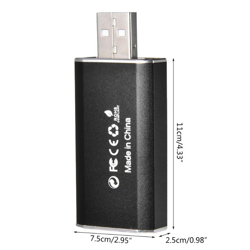Mini hordozható videorögzítő kártya USB2.0 HDMI-kompatibilis Video Grabber Record Box USB játékrögzítő dongle kamerához