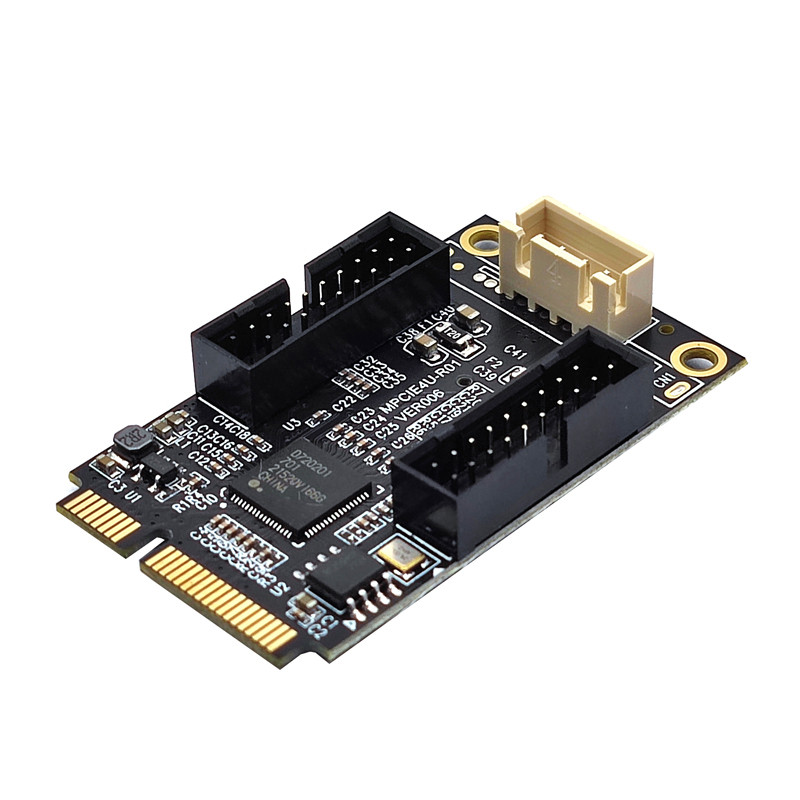 Mini PCIE USB 3 Adapter kontrolera 4 priključka USB 3.0 ploča za proširenje Kartica HUB Multiplikator Dual 20 pinova Zaglavlje za prednju ploču Riser