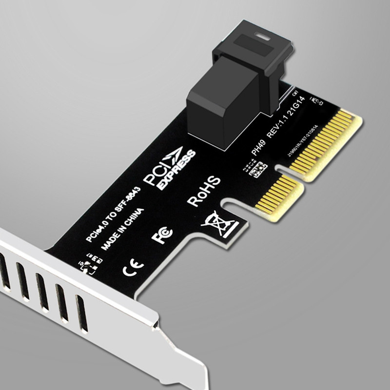 SFF 8643 To Pcie 3.0 4X/8X Adapter Card 2 U.2 Port Card Nvme SSD Converter Merevlemez bővítőkártya asztali számítógéphez