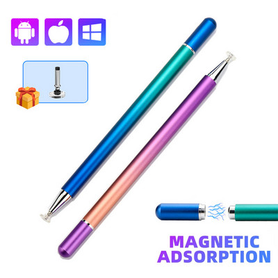 2 az 1-ben Mágneses érintőképernyő Stylus Pen Gradient Color Beépített szívóhegy Tiszta lemezes kapacitív toll iphone iad táblagépekhez