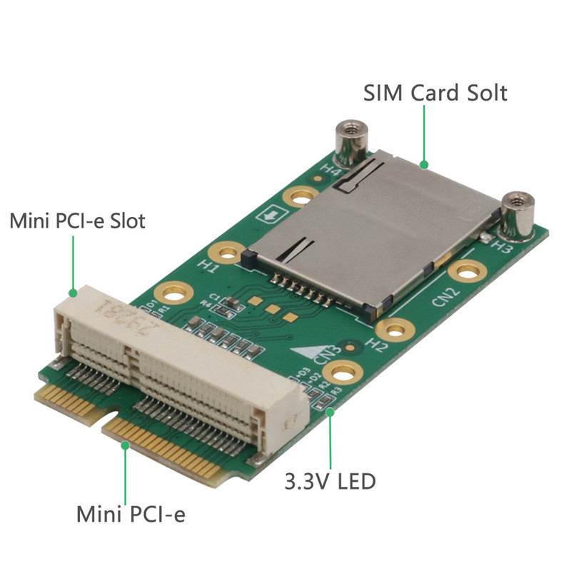mPCIe Mini PCI-E adapterkártya SIM-kártya nyílással 3G 4G modulhoz USIM kártya bővítőhely / WWAN LTE / GPS kártya asztali laptop