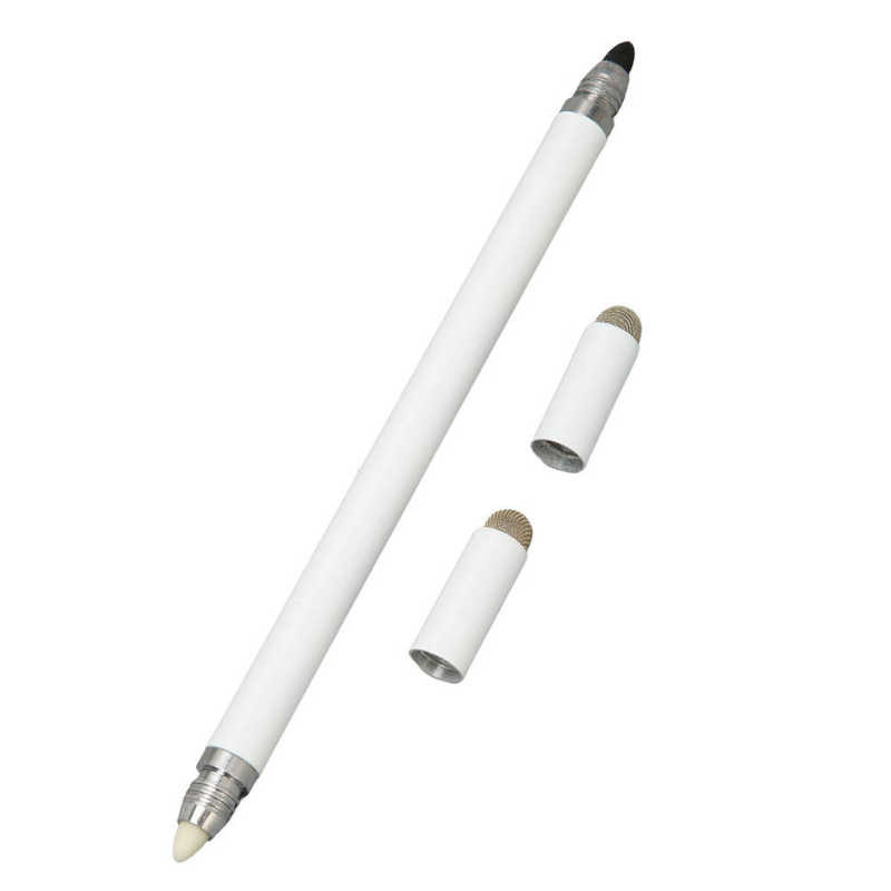 Crna pisaljka 4 u 1 višenamjenska kapacitivna olovka za precizno pozicioniranje s 2 vlaknasta vrha za mobilne telefone i tablete NOVO