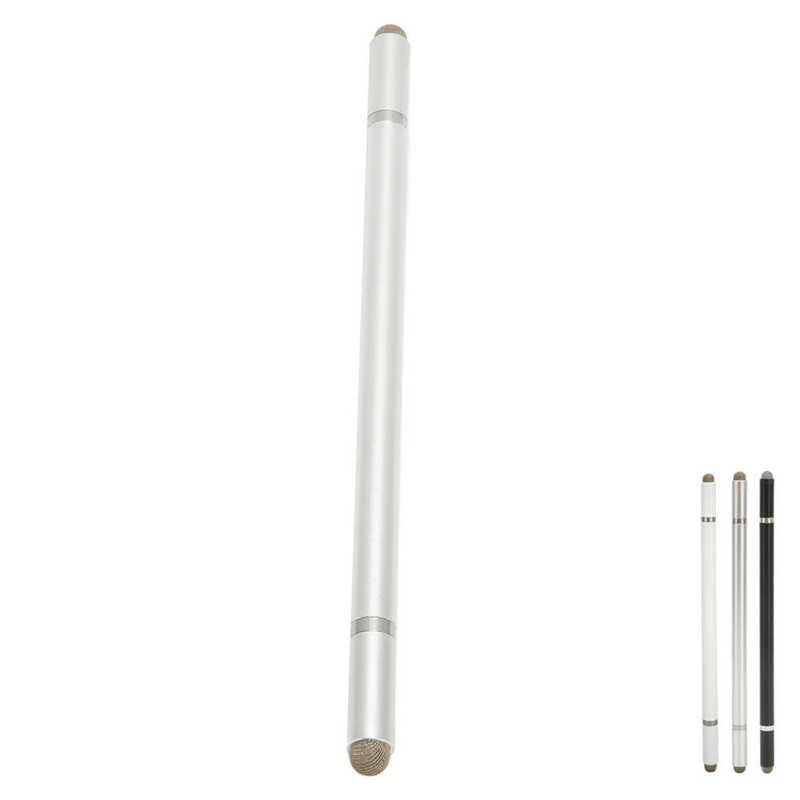 Crna pisaljka 4 u 1 višenamjenska kapacitivna olovka za precizno pozicioniranje s 2 vlaknasta vrha za mobilne telefone i tablete NOVO