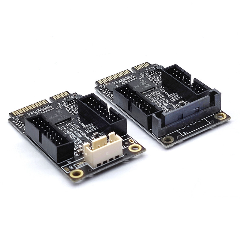 Adaptor pentru controler Mini PCIE USB 3 4 porturi USB 3.0 Placă de expansiune HUB Multiplicator Dual 20 pini Antet pentru panoul frontal