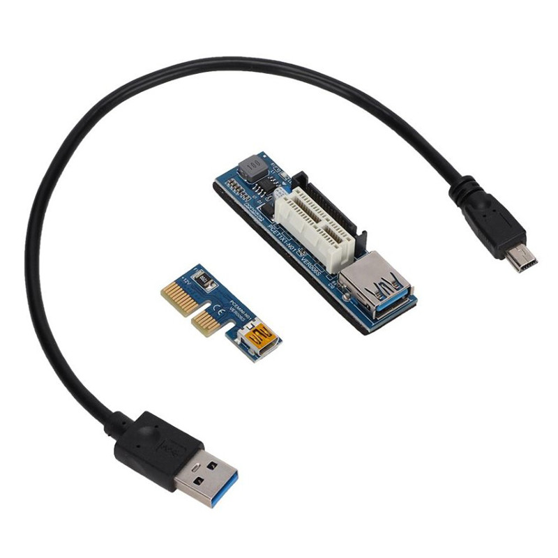 PCI-E X1 plėstuvas PCI Express USB 3.0 adapterio keltuvas PCIE 1X stovo kortelė USB 3.0 PCI-E SATA PCI E stovas PCI Express X1–X1 lizdas