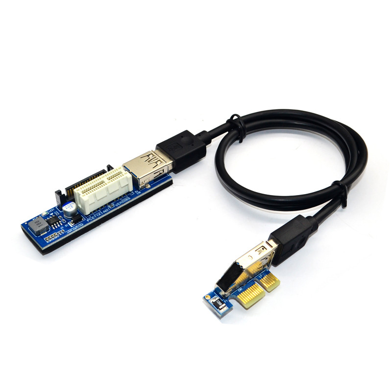 PCI-E X1 plėstuvas PCI Express USB 3.0 adapterio keltuvas PCIE 1X stovo kortelė USB 3.0 PCI-E SATA PCI E stovas PCI Express X1–X1 lizdas