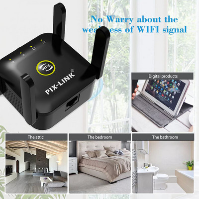PIXLINK WiFi repiiter traadita WiFi-laiendi 300Mbps Wi-Fi võimendi 802.11N pikamaa WiFi signaali võimendaja 2.4G Wifi repiter