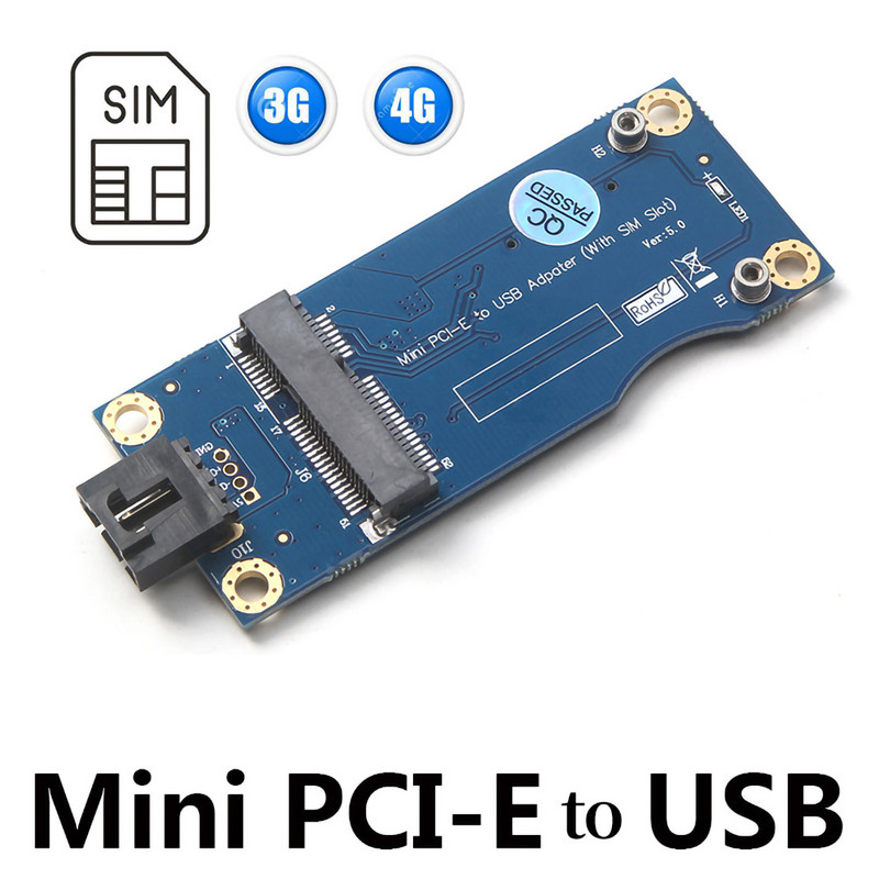 Mini PCI-E belaidė WWAN bandomoji kortelė USB 4 kontaktų MiniPCI Express adapteris su SIM kortelės lizdu, skirtas 3G/4G moduliui, skirtas HUAWEI, skirtas SAMSUNG ZTE