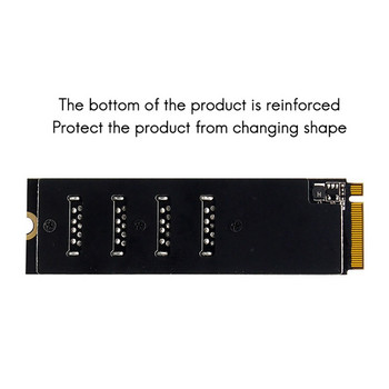 M.2 USB адаптер M.2 M-Key към 4 порта PCI-E X1 USB3.0 Графичен удължителен кабел ASM1184 Карта за копаене за настолен компютър SSD HDD