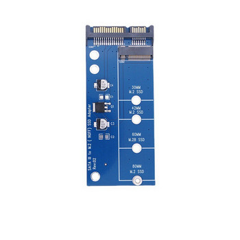 NGFF M.2 Προσαρμογέας M2 σε SATA 3 Προσαρμογέας SSD M2 σε SATA Κάρτα επέκτασης B Υποστήριξη κλειδιού 30/42/60/80Mm Μπλε