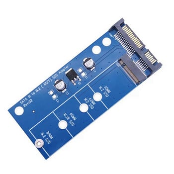 NGFF M.2 Προσαρμογέας M2 σε SATA 3 Προσαρμογέας SSD M2 σε SATA Κάρτα επέκτασης B Υποστήριξη κλειδιού 30/42/60/80Mm Μπλε
