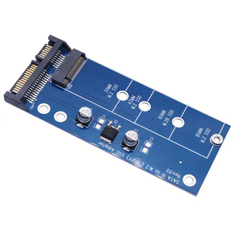NGFF M.2 Adapteris M2 Į SATA 3 Adapteris SSD M2 Į SATA išplėtimo plokštę B Rakto palaikymas 30/42/60/80Mm Mėlyna