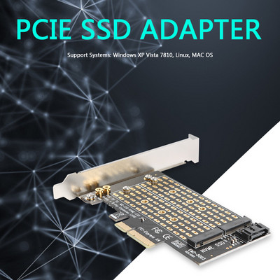GUDGA SSD M2 NVMe към PCIE адаптерна платка Разширителни карти M/M+B Key Support за PCI Express 3.0 x4 2230-2280-2242-2260 Chia Mining