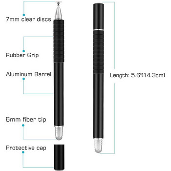 Universal 2 σε 1 Precision Disc Fiber Tip Stylus Pen Tablet Capacitive Screen Caneta Touch Pen για κινητό τηλέφωνο Android Smart