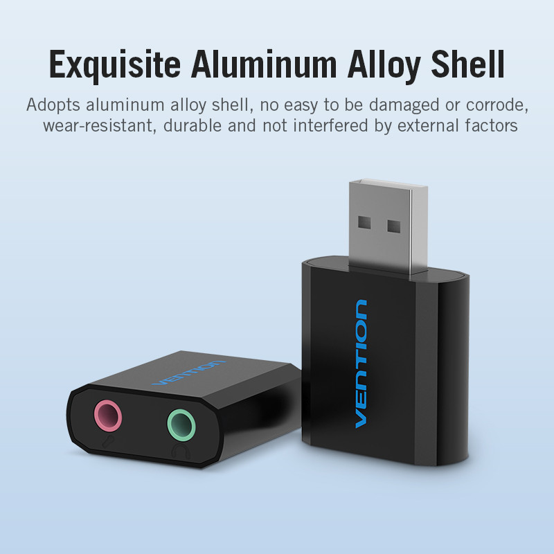 Vention USB garso plokštė USB garso sąsaja Išorinė 3,5 mm mikrofono garso adapteris Garso plokštė nešiojamam kompiuteriui PS4 ausinių garso plokštė