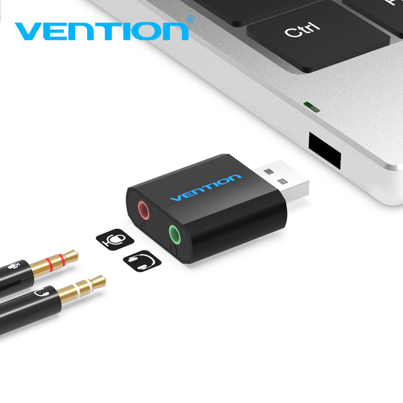 Vention USB garso plokštė USB garso sąsaja Išorinė 3,5 mm mikrofono garso adapteris Garso plokštė nešiojamam kompiuteriui PS4 ausinių garso plokštė