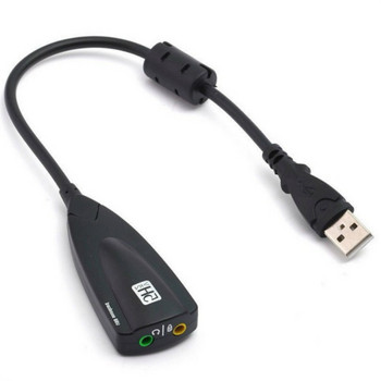 Κάρτα ήχου USB 7.1 Προσαρμογέας ακουστικών μικροφώνου 5HV2 USB σε ηχείο 3D εξωτερική κάρτα ήχου usb για φορητό υπολογιστή