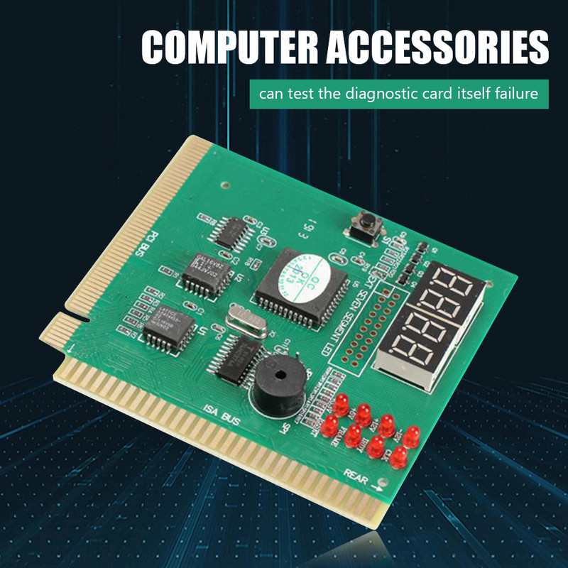 4 számjegyű PC elemző számítógépes diagnosztikai levelezőkártya alaplap tesztelő ISA PCI busz alaplapi tartozékokhoz