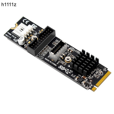 M.2 M Key NVME PCIe na USB 3.1 Kartica ploče za proširenje prednje ploče 10 Gb TYPE-E + 5 Gb 20 pinova 2 porta USB3.0 Adapter Hub Riser za PC