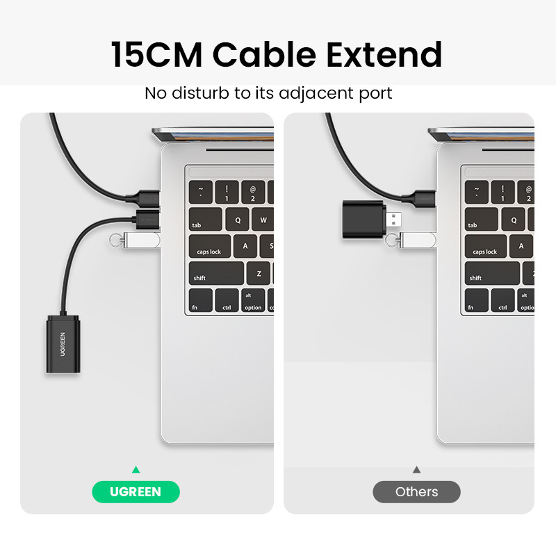 UGREEN helikaart väline 3,5 mm USB-adapter USB-mikrofoni kõlari heliliides PS4 sülearvuti USB-helikaardi jaoks