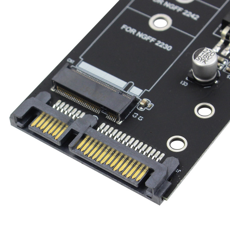 M.2 SATA-adapteri tõsteseade M2-SATA-adapter M.2-SATA-adapter M.2 NGFF-muundur 2,5-tolline SATA3-kaart B võti 2230-2280 M2 SSD-le