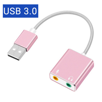 GOOJODOQ 7.1 išorinė USB garso plokštės lizdas, 3,5 mm USB garso adapterio ausinių mikrofono garso plokštė, skirta Macbook kompiuteriui nešiojamam kompiuteriui