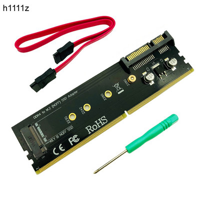 DDR4 - M.2 SATA Adapter Riser memória DDR4 DIMM - M.2 NGFF SSD B kulcs 15 tűs táp 7 tűs SATA port az alaplaphoz 2230-2280 M2 SSD