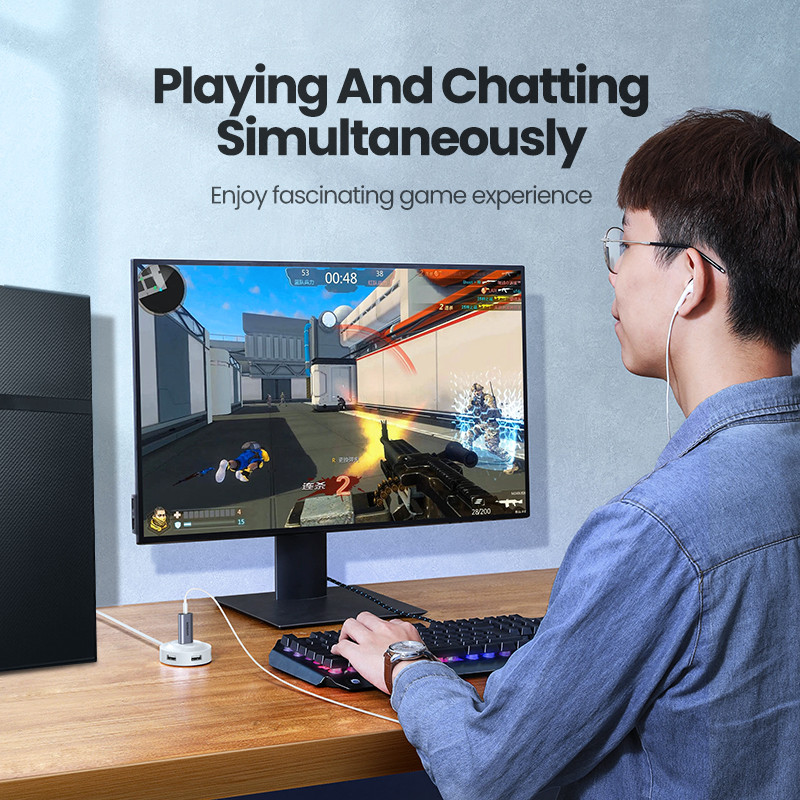 UGREEN USB zvučna kartica Audio sučelje USB zvučna kartica za prijenosno računalo PS4 Slušalica Mikrofon Audio kartica USB vanjska zvučna kartica