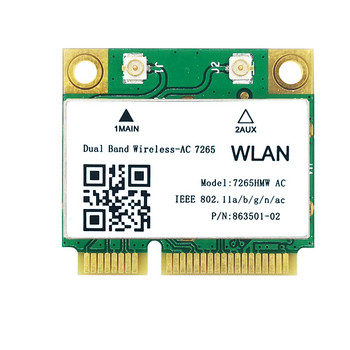 1200Mbps ασύρματη 7265AC Half Mini PCI-E Wifi Card Bluetooth 4.2 802.11ac 7265HMW Dual Band 2.4G 5Ghz Adapter for Laptop