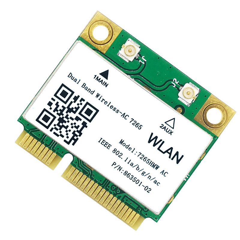 1200Mbps vezeték nélküli 7265AC Half Mini PCI-E Wifi kártya Bluetooth 4.2 802.11ac 7265HMW Dual Band 2.4G 5Ghz adapter laptophoz