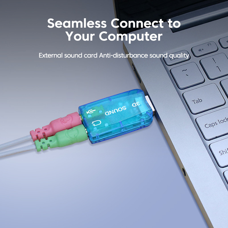 Elough Mini išorinė garso plokštė USB prie 3,5 mm mikrofono ausinių lizdas Stereo ausinės garso plokštės garso adapterio garsiakalbio sąsaja kompiuteriui