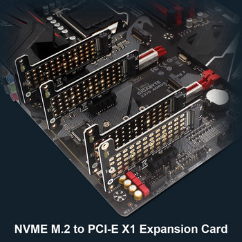 SSD M.2 NVME към PCI-E X1 адаптерна платка Поддържа PCI-E4.0/3.0 разширителна карта NVMe PCIe M.2 NGFF SSD към PCIe X1 адаптер със скоба