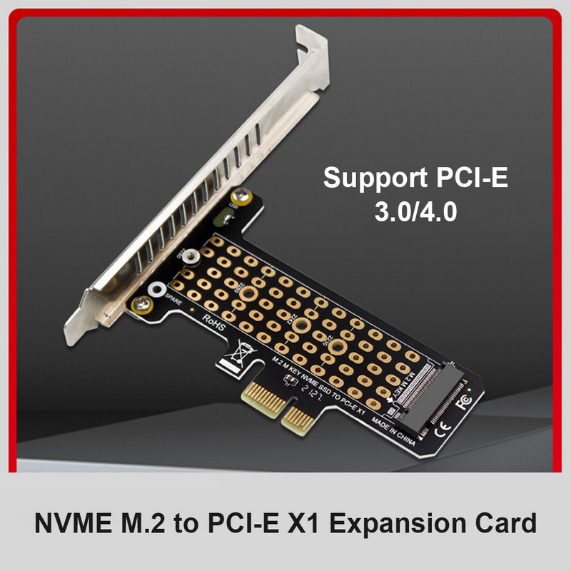 SSD M.2 NVME–PCI-E X1 adapterkártya támogatás PCI-E4.0/3.0 bővítőkártya NVMe PCIe M.2 NGFF SSD–PCIe X1 adapter konzollal