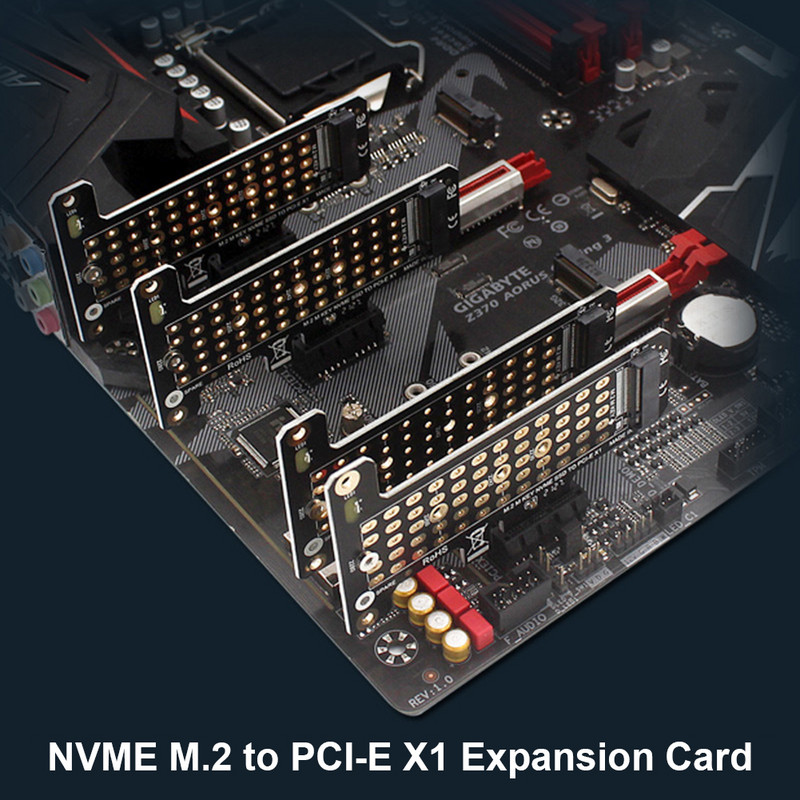 SSD M.2 NVME–PCI-E X1 adapterkártya támogatás PCI-E4.0/3.0 bővítőkártya NVMe PCIe M.2 NGFF SSD–PCIe X1 adapter konzollal