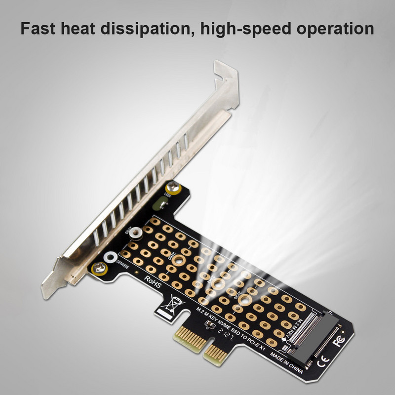 SSD M.2 NVME–PCI-E X1 adapterkártya támogatás PCI-E4.0/3.0 bővítőkártya NVMe PCIe M.2 NGFF SSD–PCIe X1 adapter konzollal